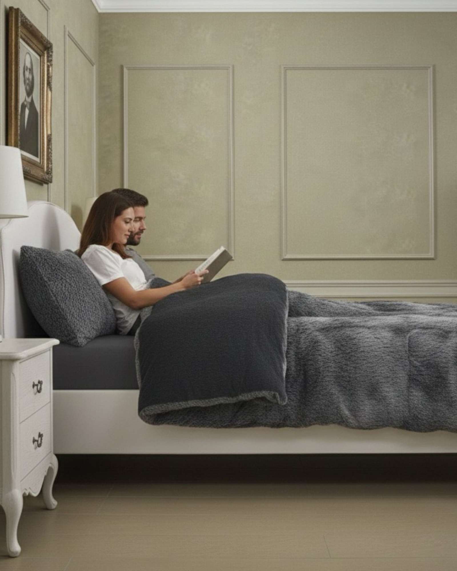 Myl Todo Hogar - Plumón Cubrecama 2 Plazas Sherpa Peludo Invierno Diseño Suave