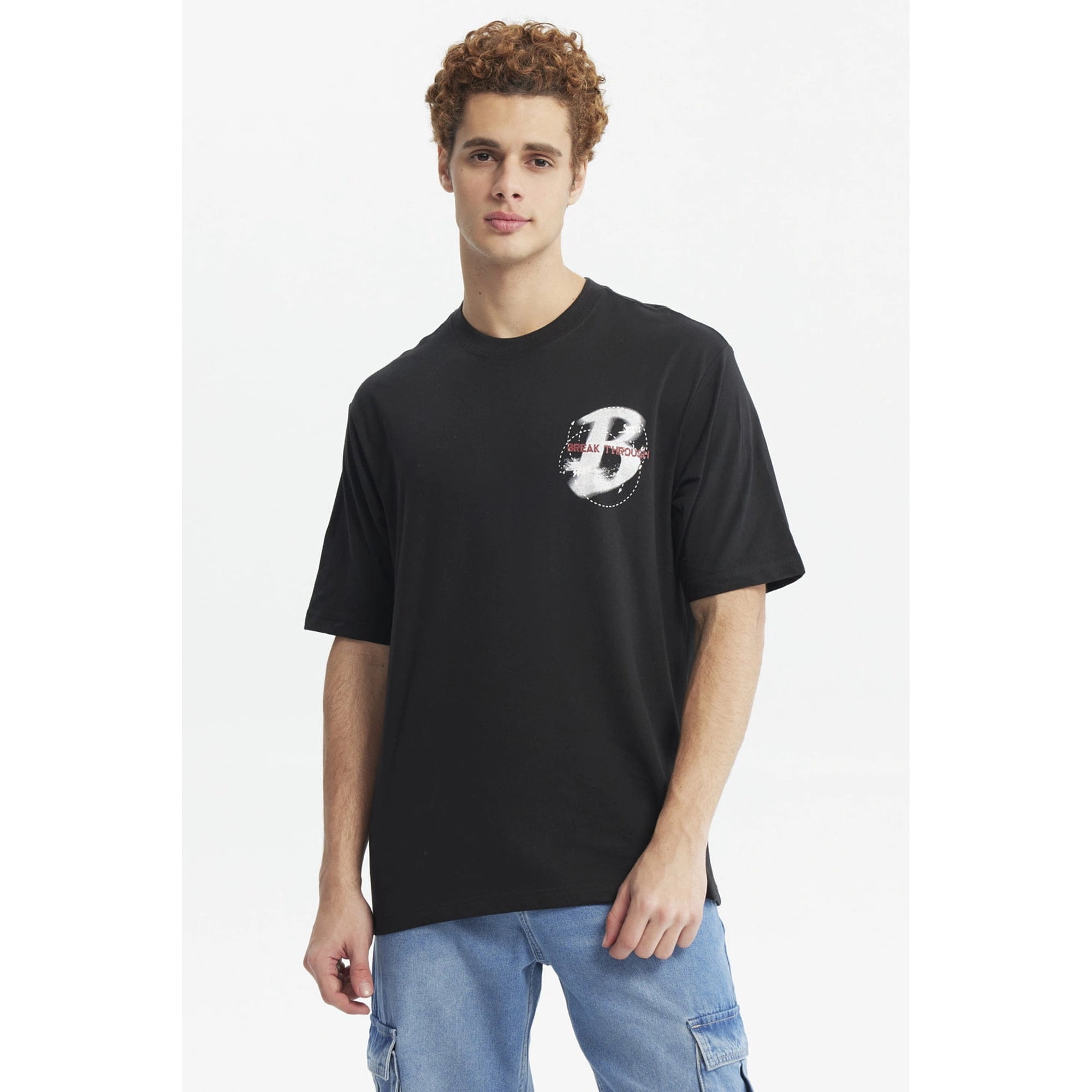 Fashionspark - Polera Hombre Oversize Print Negro - Ll