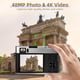 thumbnail image 3 of Cámara digital 4K con estuche, cámara para vlogs de YouTube de 48 MP, cámara para fotografía y video con visor, flash, zoom de 16X, enfoque automático, cámara compacta de apuntar y disparar con tarjet, 3 of 6
