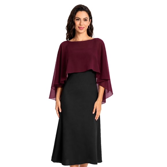 Chal Baoqiya Burdeos de Chiffón – Capa Corta para Bodas