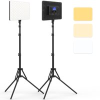 Luz De Vídeo Led Qeuooiy Bicolor De 20 W Con Soporte De Trípode De 63 Cm, 2 Unidades