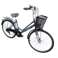 Vipnetwork - Bicicleta Aro 26 Puleda Negro De Paseo Con 7 Velocidades Y Freno Disco