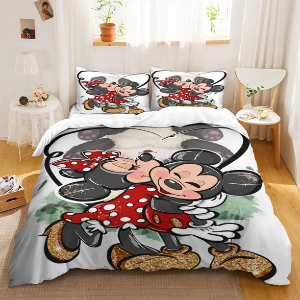 Mickey Cartoon Cute Comfortable Decoration Bedroom Children Bedding Set Comfort 3 Piece 3Dprinting HomeDecor Gifts Bed Sheets