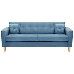 Bodevir - Sofa New Retro 3Cg Felpa 05 Azul Petroleo