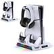 thumbnail image 1 of Soporte de carga con ventilador de refrigeración para consola PS5 Pro/Slim, estación de carga vertical para controladores con 9 luces RGB, gancho para auriculares y ventilador silencioso de 3 niveles, 1 of 8