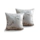 thumbnail image 1 of Set De 2 Fundas De Cojines Satin Diseño Hojas 45cm X 45 Cm Blanco, 1 of 4