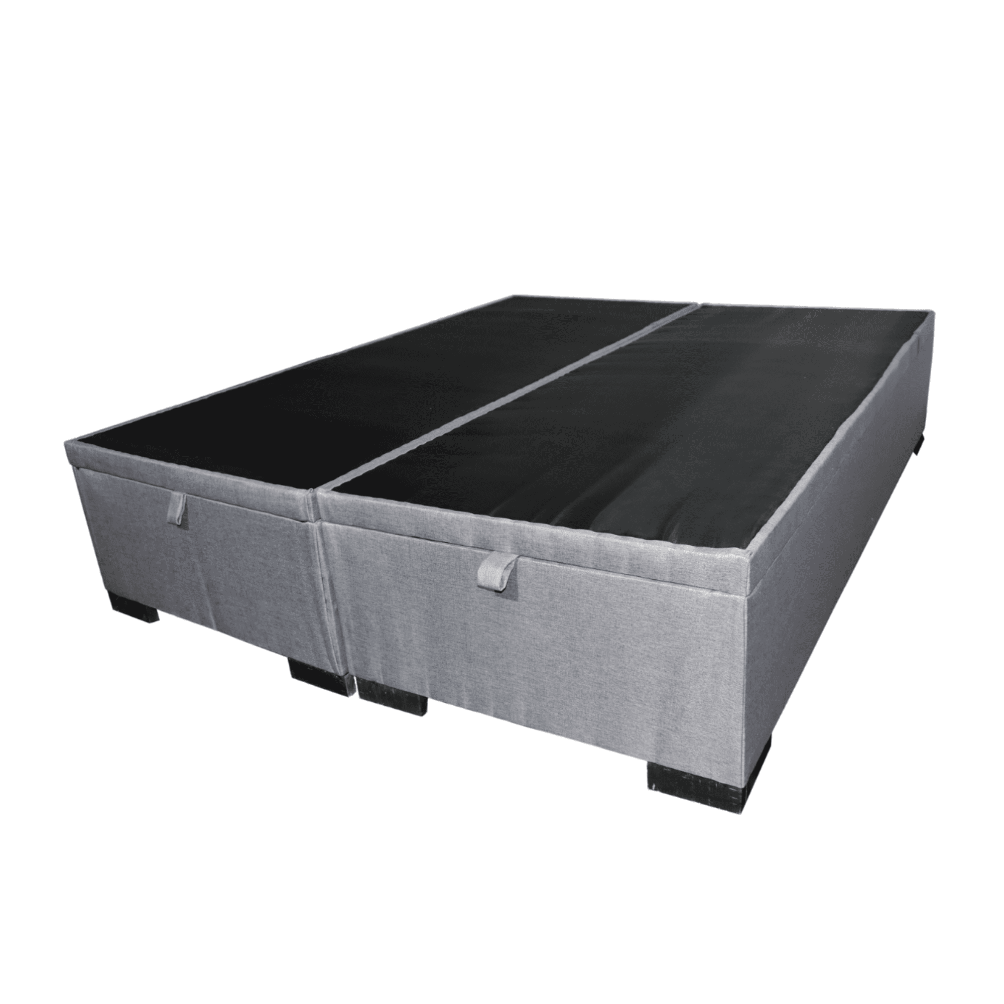 Mueblart - Base De Cama Baúl 2 Plazas Felpa Beige Con Mecanismo