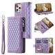 thumbnail image 1 of Premium Leather Flip Phone Case with Zipper Wallet for iPhone 14, 13, 12, 11 Pro Max, X, XS, XR, 8, 7, Plus SE 2020, 2022, 1 of 3