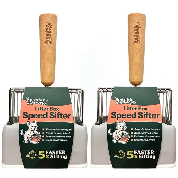 Juego de 2 cucharones para arena Sprinkle & Sweep de metal con mango de madera