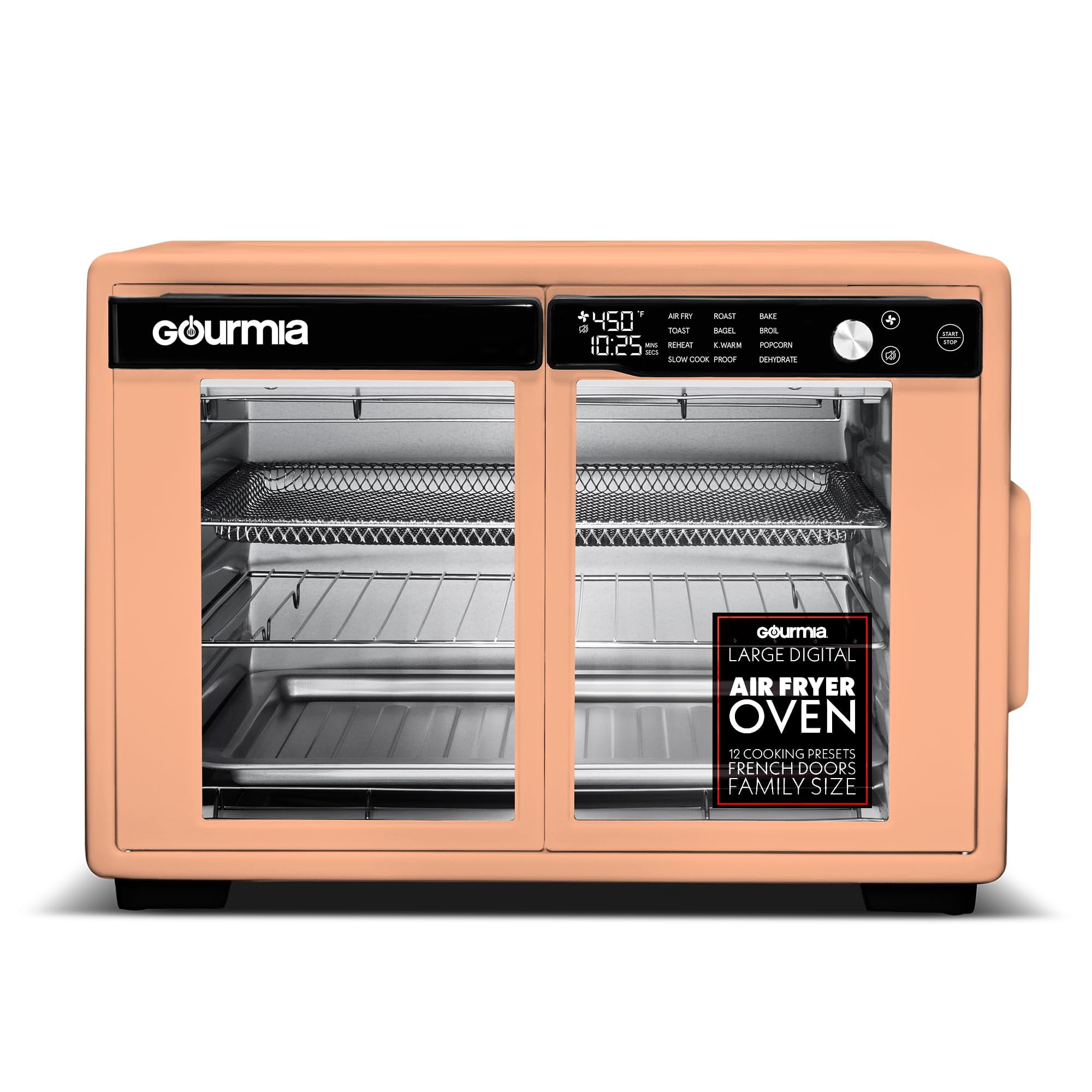 Horno Air Fryer Gourmia French Door 37 L, 12 Presets De Cocción