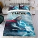 thumbnail image 4 of Thor Conjunto de sábanas temático, trío de piezas, cómodo y amigable con la piel, diseño único, regalo de decoración para el hogar para familiares, amigos y fans,140cm *210cm, 4 of 6