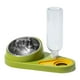 thumbnail image 1 of Tazón Doble Para Perros Y Gatos, Tazón De Agua Para Comida, Alimentador Antiderrames Inclinado, Arco Desmontable Verde, 1 of 3