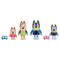 Paquete De 4 Figuras Bluey Family Beach Day Con Bingo, Bandit Y Chilli