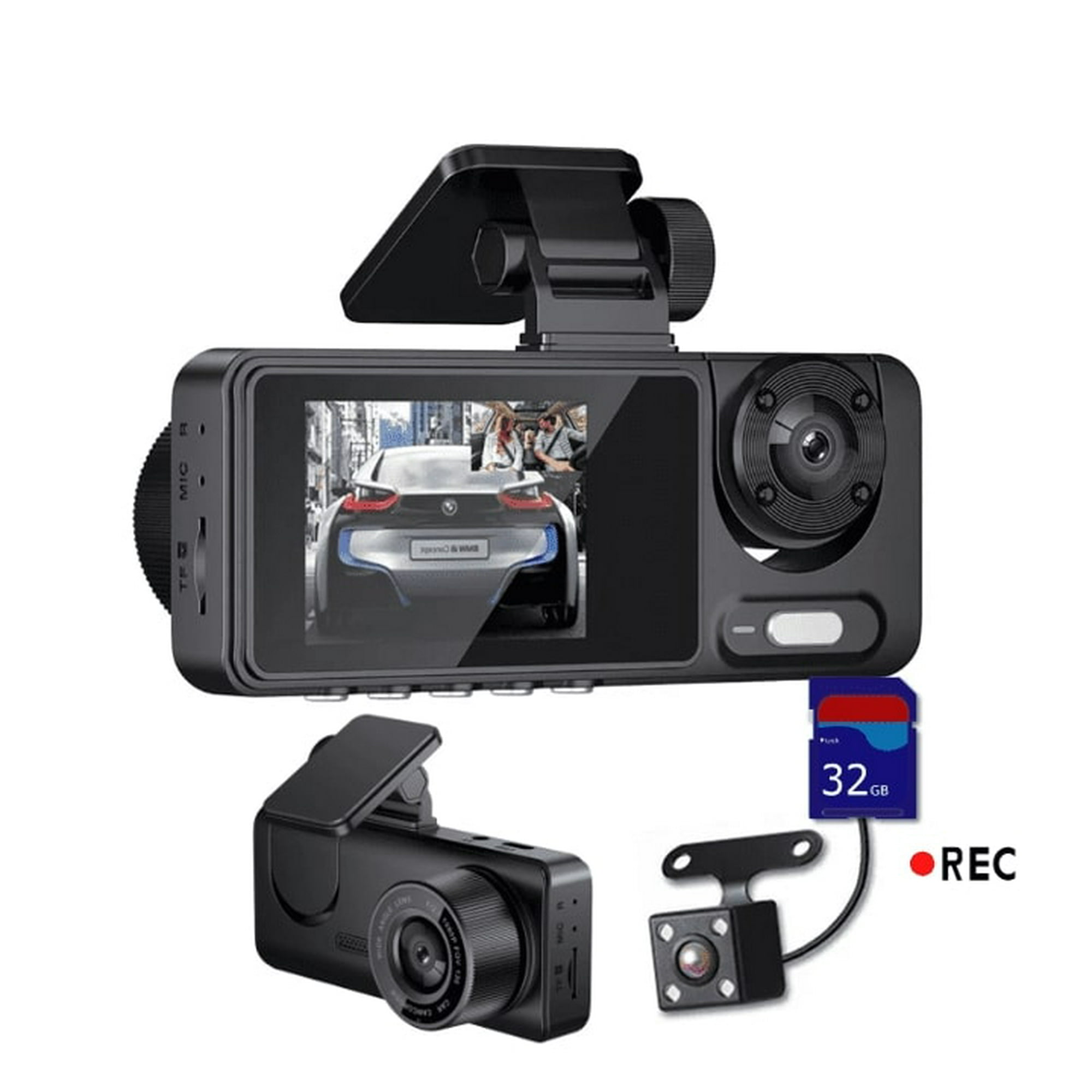 Cámara Para Auto 3 En 1 Frontal Trasera Y Tablero 1080P Hd Camaras Para Autos Camara De Automovil Hd