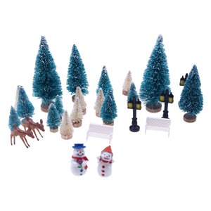 Magideal - 31 Uds 1:12 Escala Mini Adorno De Casa De Navidad, Banco De Jardín Decorativo, Modelo De De Navidad De Simulación Artesanías, Accesorios De
