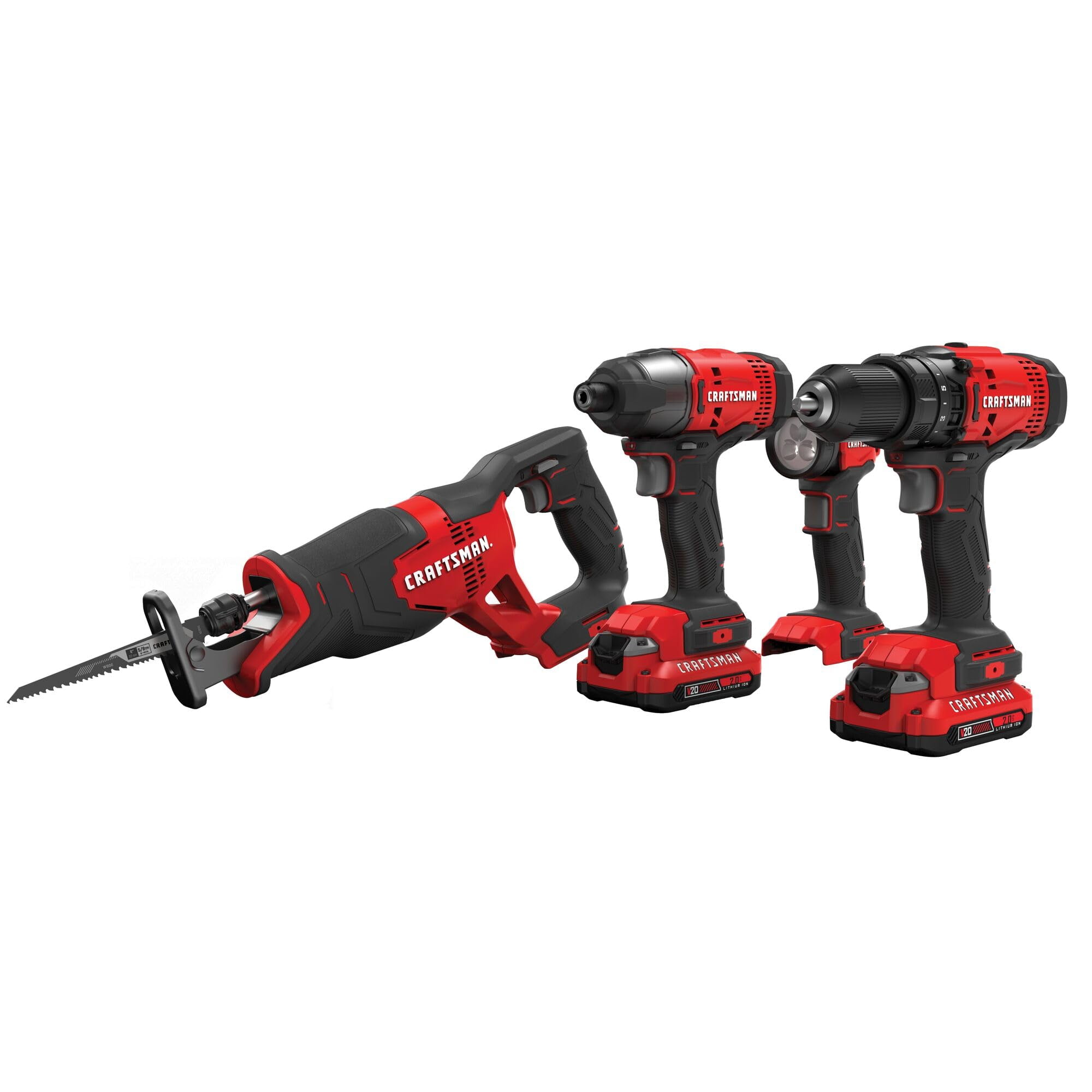 Kit Combinado De Herramientas Eléctricas Craftsman V20 Inalámbrico Con 2 Baterías