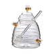 thumbnail image 2 of Dispensador De Miel De Vidrio, Recipiente Transparente Para Miel Para Bodas, Cocinas, Mesas De Comedor, Línea Negra, 500 Ml, 2 of 3