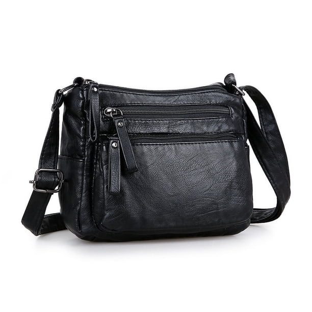 Mini Multi-Layer Crossbody Bag, Vintage PU Shoulder Bag, Women's Casual Handbag & Phone Purse (7.48"x6.29"x3.14")