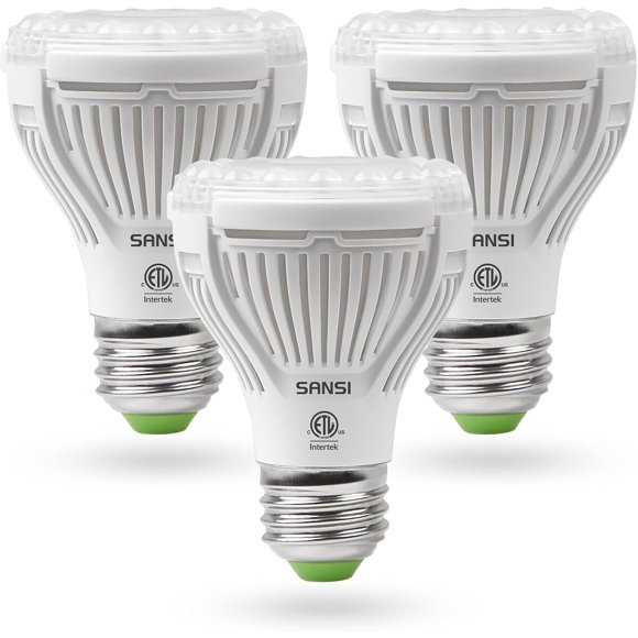 SANSI LED Grow Light Bulbs 3Pack, 10W Full Spectrum, E26 Base