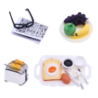 Bothyi - Juego De Cocina, Juguetes De Huevo De Simulación, Muebles De Madera, Juguete Para Hacer Pan 1/12