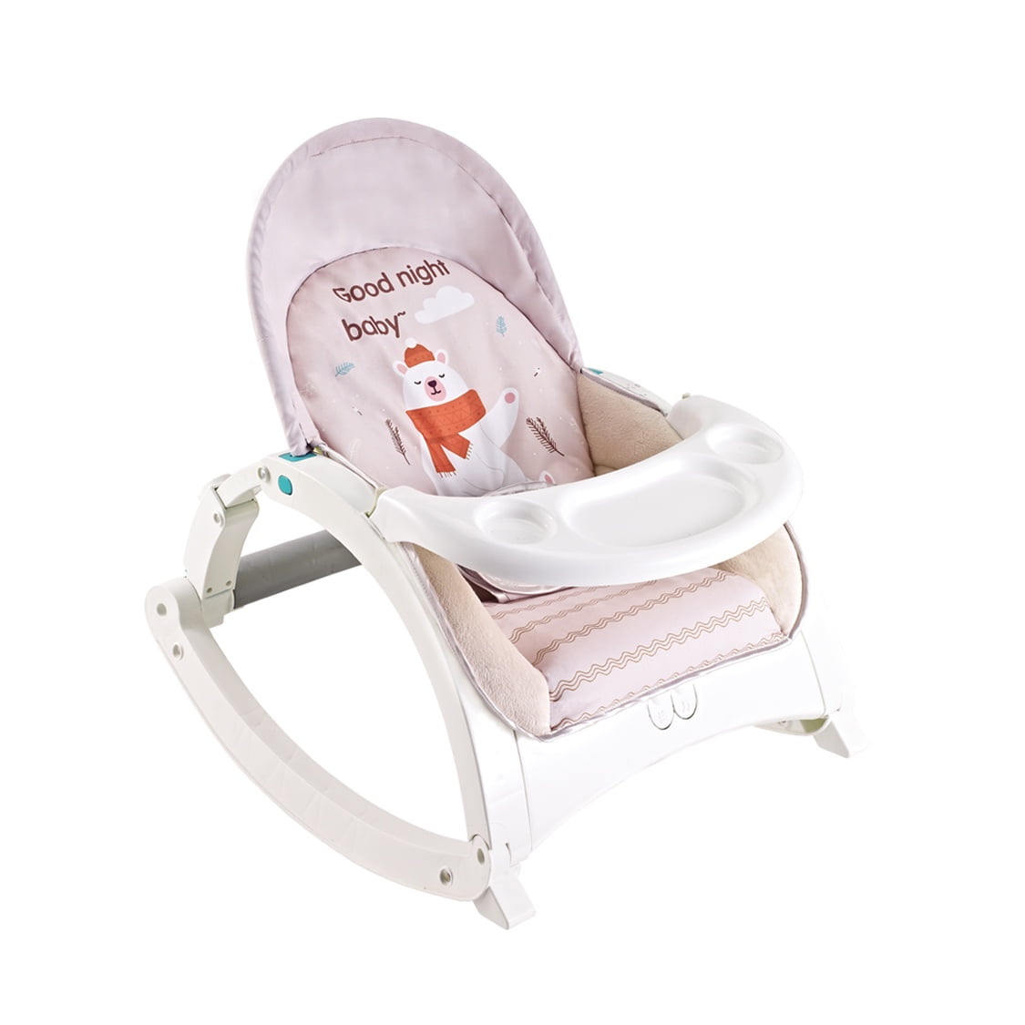 Pumucki - Silla Musical Vibradora Con Bandeja, Color Rosado