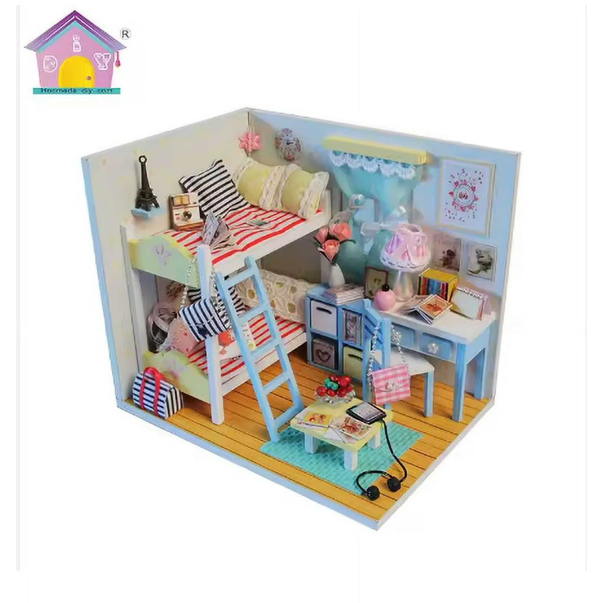 China - Casita Miniatura "youth Ever" – Kit Diy Con Luces Led Y Vitrina Protectora D014