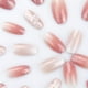 thumbnail image 2 of 24pcs Pink White French Tip Press On Nails, Mid Squvoal Fake Nails Glossy Full Cover Butterfly And Glitter Powder Stick On Nails, Acrylic Nails For Women, 2 of 2