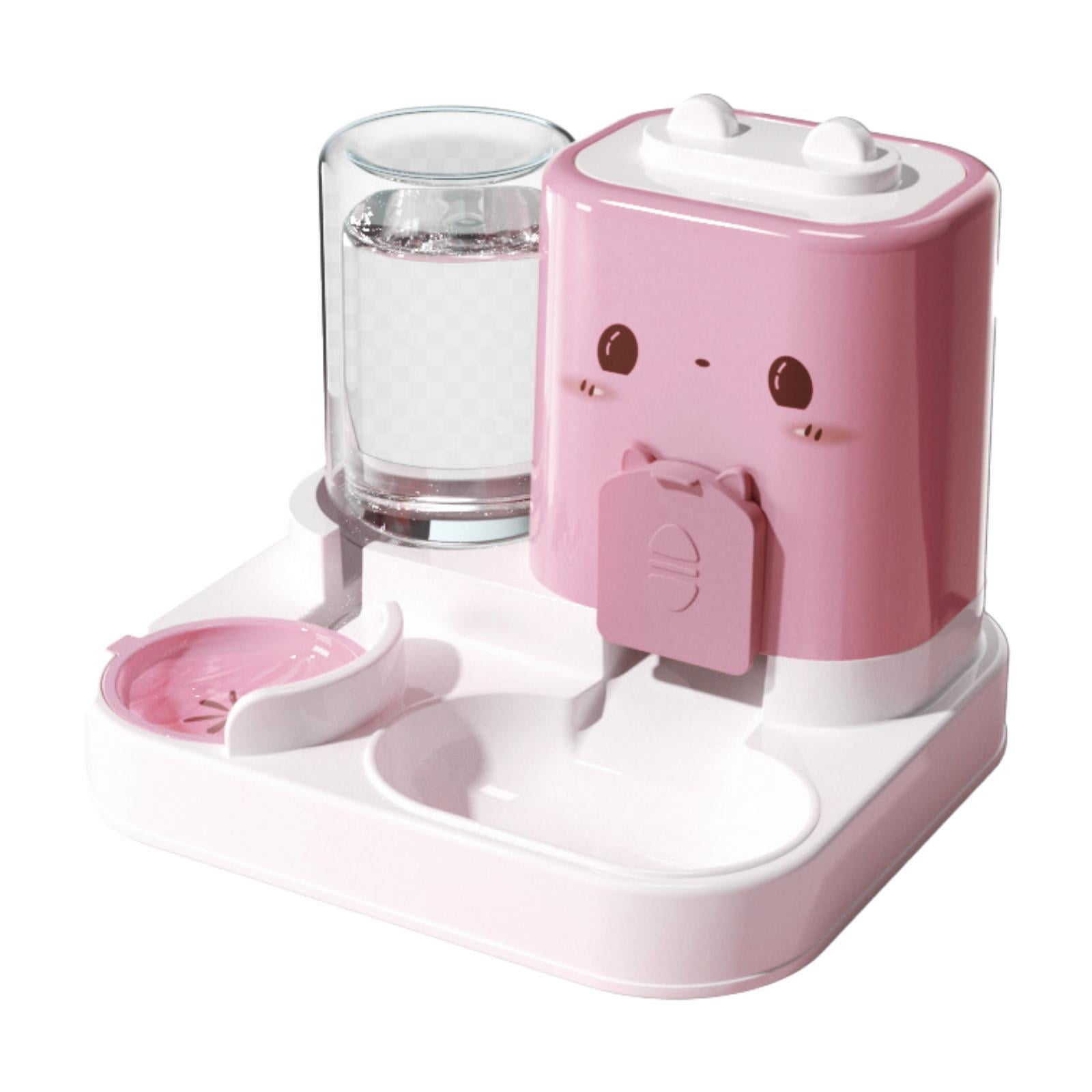 Ioensy - Comedero Automático 2 En 1 Para Mascotas, Cuenco De Comida Para Animales Pequeños, Perros Pequeños, Color Rosa