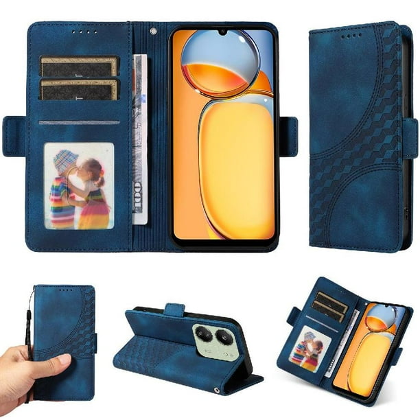 Carcasa FOXDOCK Xiaomi Poco M6 5G de cuero PU, diseño acolchado clásico, protección contra caídas y rayones