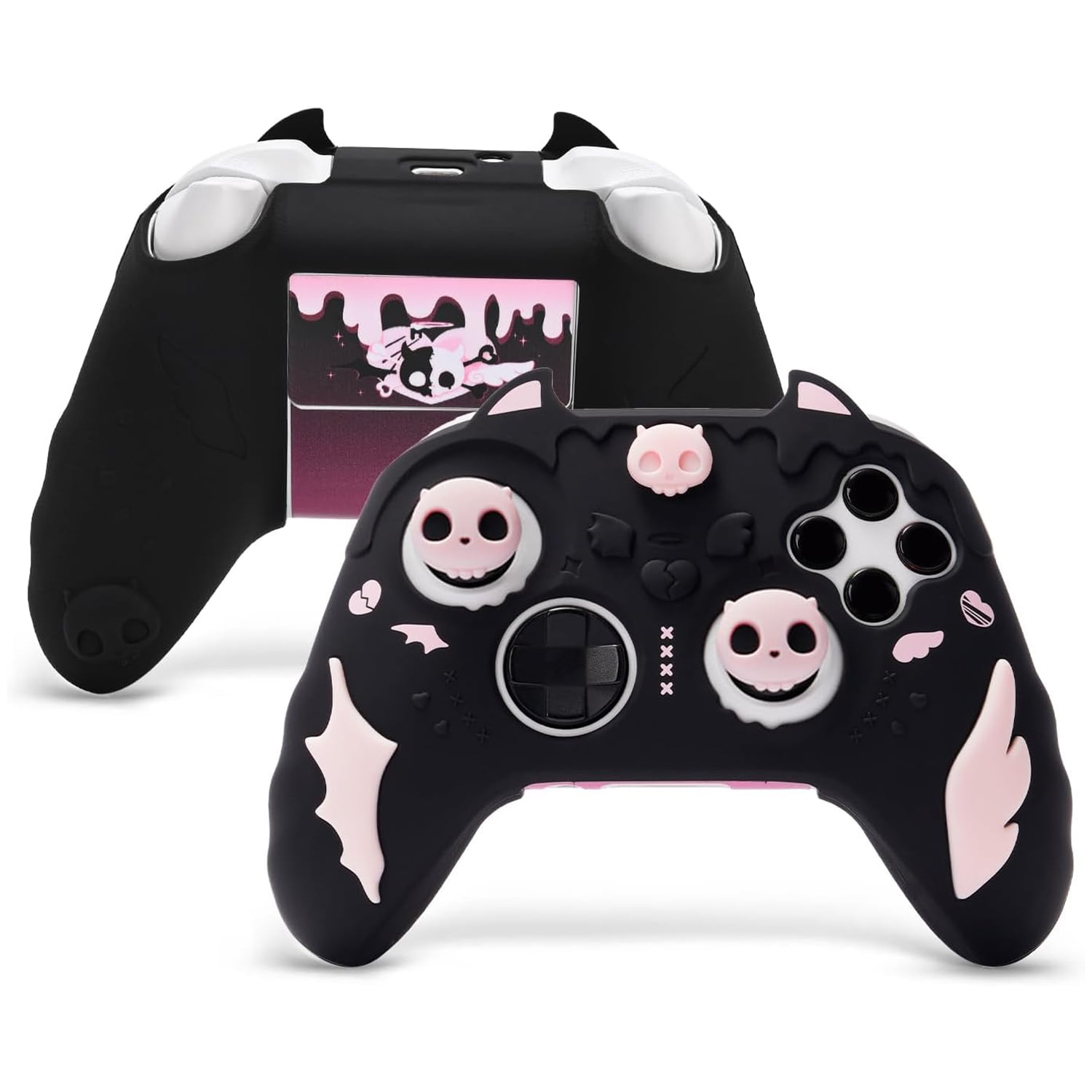 Genérico - Funda De Silicona Para Controlador Compatible Con Xbox Series X/s – Piel Protectora Antideslizante E Impermeable Al Sudor Con Empuñaduras Para Pulgares Y Calcomanías