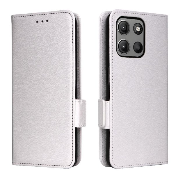Funda Cartera para Motorola MOTO G15 4G Tapa Flip con Ranuras y Soporte Blanco