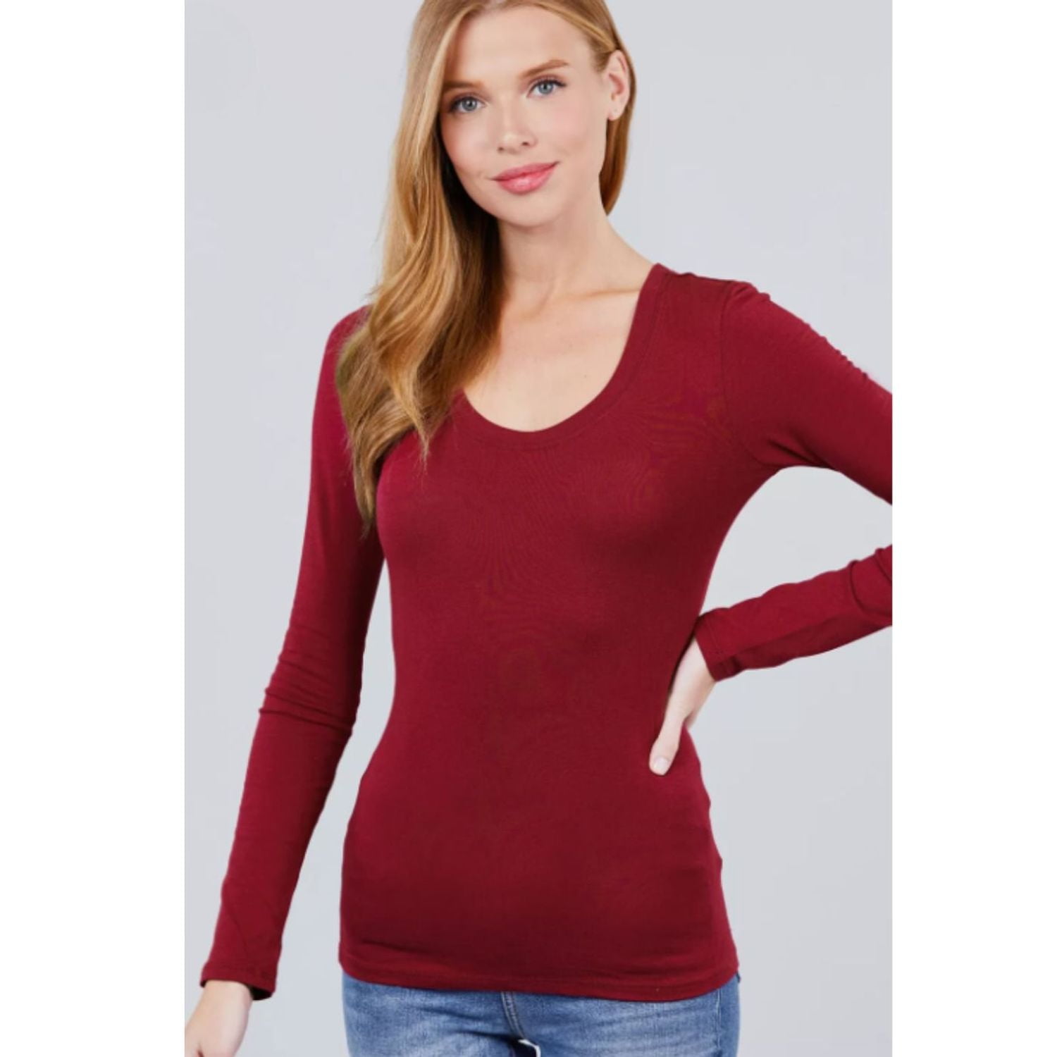 Likeshop - Camiseta Mujer Elasticada Manga Larga Bambu 2123