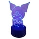 thumbnail image 2 of Lampara Ilusion 3D Kuromi de 7 colores, Base touch, 2 of 6