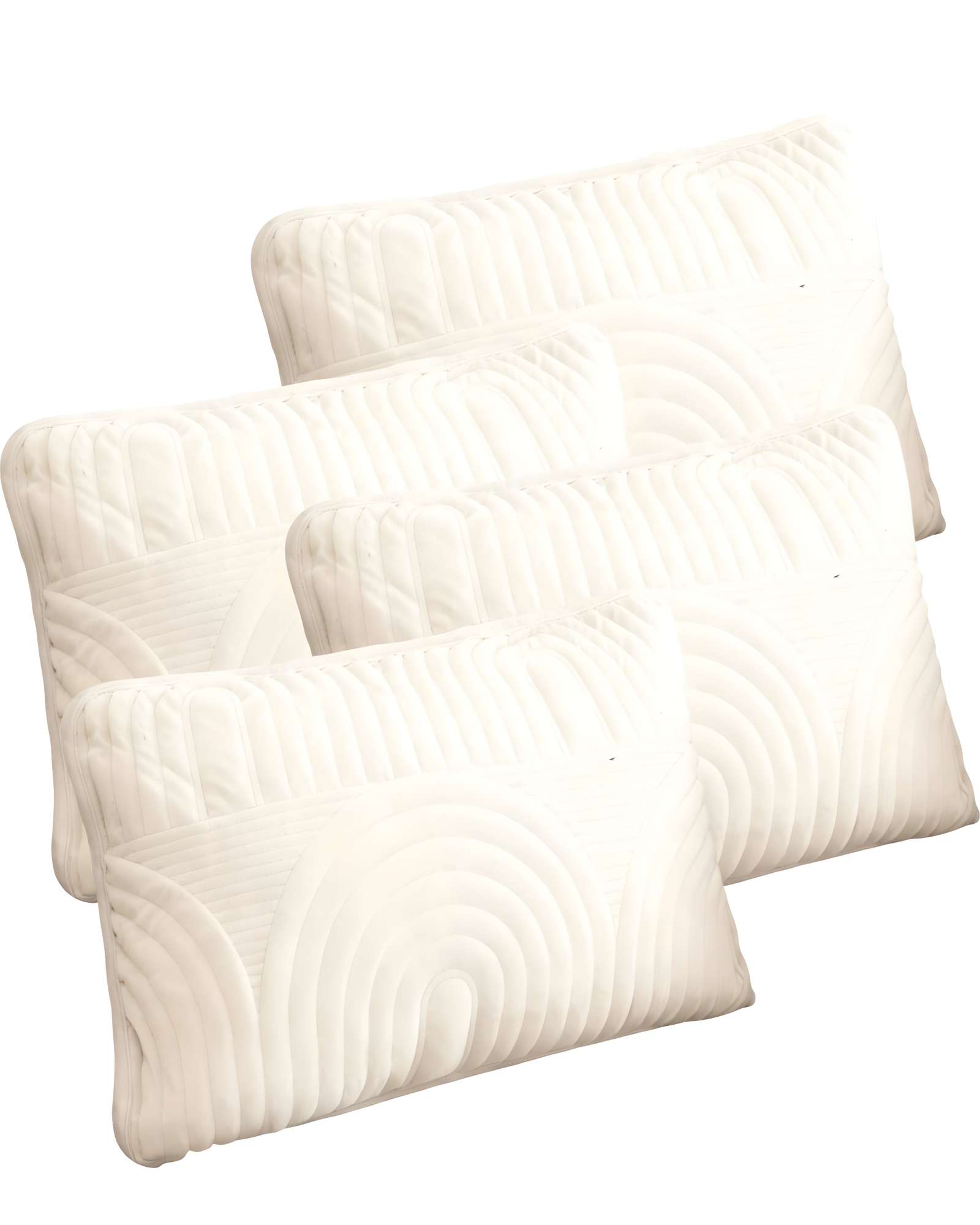 Genérico - Set De 4 Fundas De Cojin Serie Arco 30X50 Cm Blanco