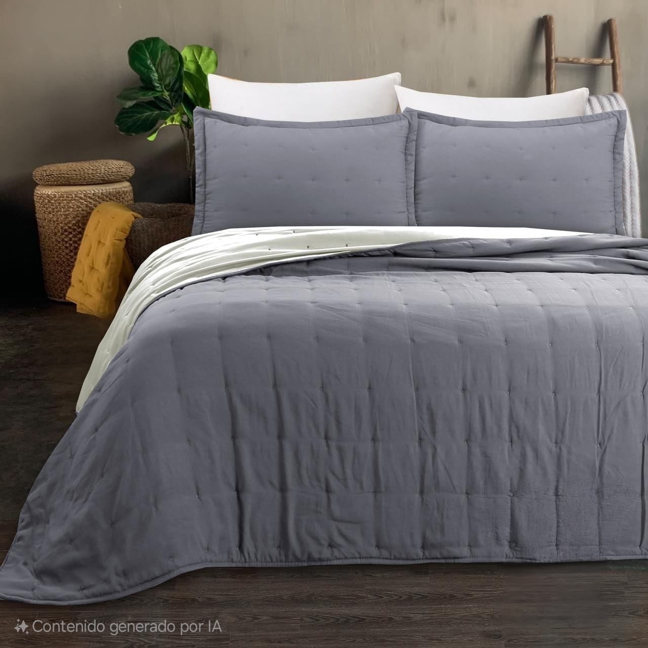 Todohogarsantiagodechile - Cubrecama Super King Gris