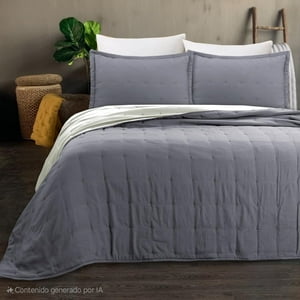 Todohogarsantiagodechile - Cubrecama Super King Gris