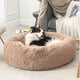 thumbnail image 4 of Cama de cama para perros, relajante y rosquilla, lavable para perros grandes, color camello, 4 of 6