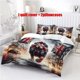 thumbnail image 1 of 3pcs Giant Lion Roaring London Night Themed Printed Bedding Set Soft Duvet Cover and 2 Pillowcases, 1 of 5