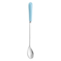 Xmhytop 2 Piezas Cucharas Para Postres De Acero Inoxidable Azul Plata, 17.5X2.4 Cm - Ideal Para Helados, Flanes Y Decoración De Postres