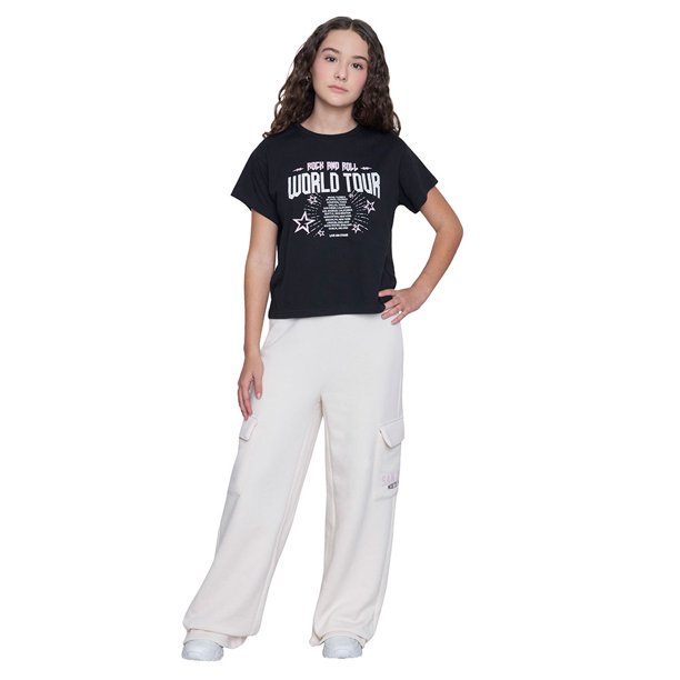 Pantalón de Buzo Niña Teen Cargo Crudo Corona