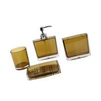 Magideal - Dispensador De Jabón, Soporte Para Cepillos De Dientes, Estuche De Almacenamiento, Accesorios De Baño Portátiles, Organizador De Baño Para Encimera De Marrón