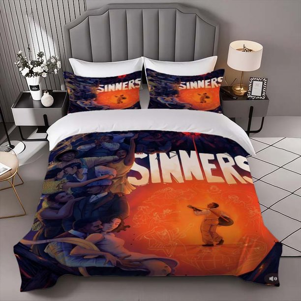 Sinner Art Themed Bedding Three-Piece Set Duvet Cover and Pillowcase Set Soft and Comfortable