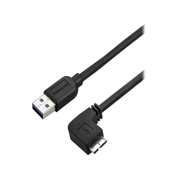 Cable StarTech Micro USB 3.0 delgado de 0.5 m con ángulo recto, 5 Gbps