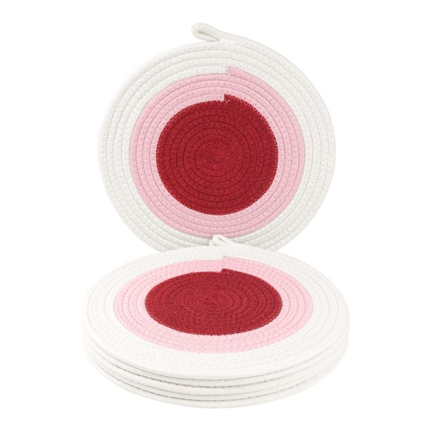 Juego de 6 Manteles Individuales de Estilo Rústico para Decoración de Mesa de Comedor Interior y Exterior, Mantel de Cocina, Limpieza Fácil, Rojo, 11.8 pulgadas