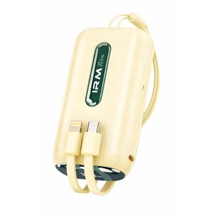 Power Bank Irm R50 10000 Mah Carga Rápida 22.5W Con Cables Integrados Tipo C Y Iphone