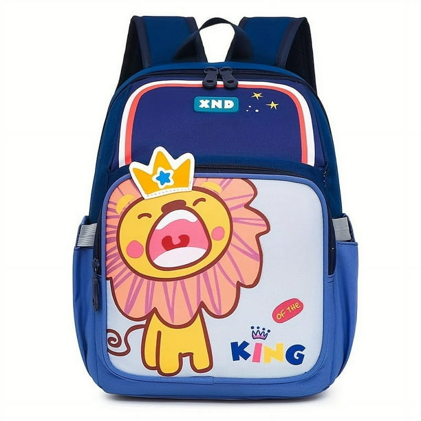 1pc Cute Cartoon Lions Rabbits School Bag Backpack, Large Capacity Backpack For Boys Girls Outdoor Daypack Kindergarten Elementary Toddler School Bag School Season Gift