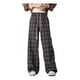 thumbnail image 1 of X2 Pantalón Cuadros Pierna Ancha Mujer Casuales Forro Peludo, 1 of 10
