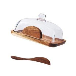 Magideal - Cúpula De Postre De Vidrio, Plato De Servicio, Soporte De Pastel De Pantalla De Cupcake Versátil Con Tapa De Cúpula, Para El Aperitivo De Queso Fruta