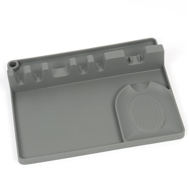 Reposacucharas 2 en 1 de silicona con almohadilla antigoteo para múltiples utensilios de cocina, soporte para cucharas de cocina de gran tamaño, sin BPA, resistente al calor, apto para lavavajillas.