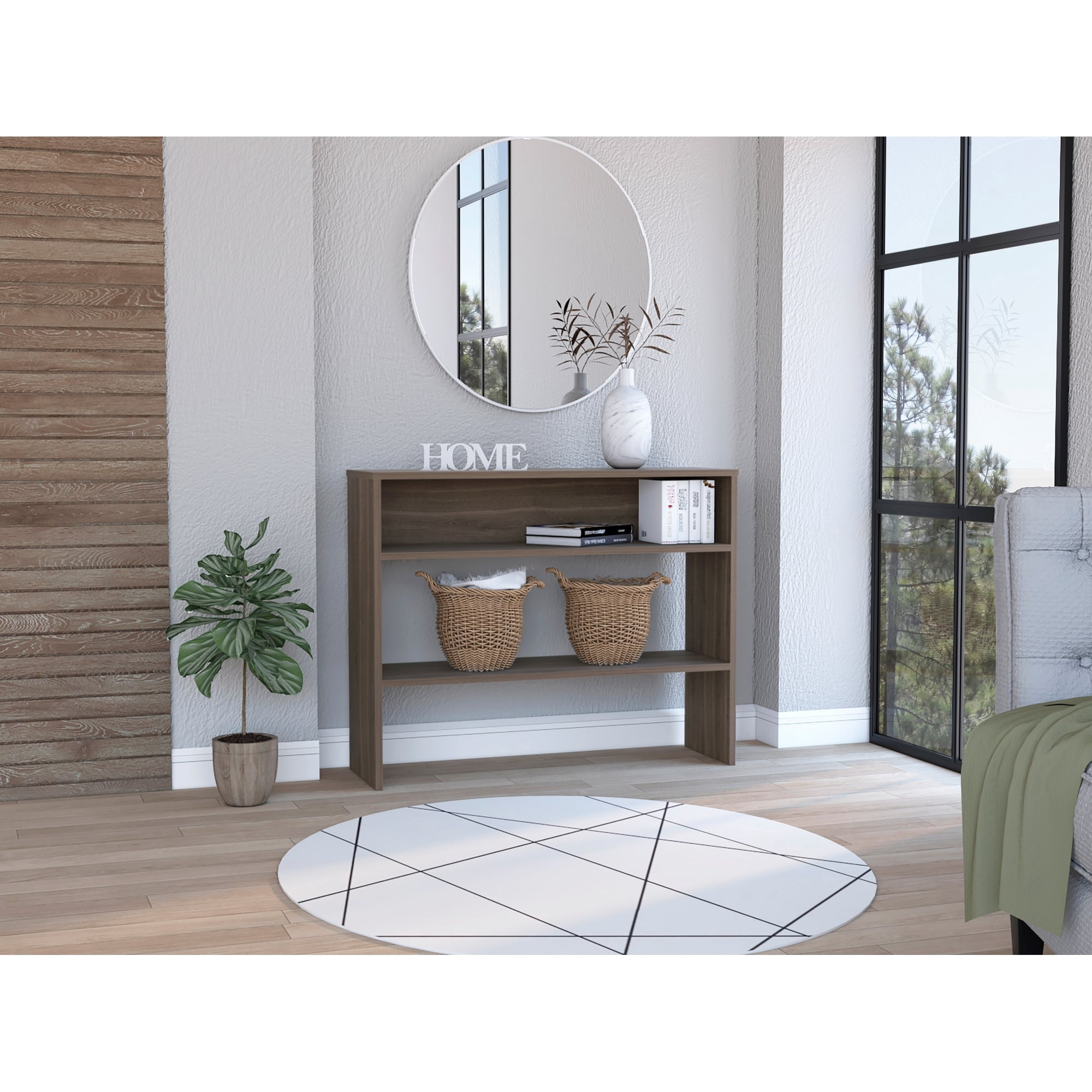 Tuhome - Arrimo Beijing 80x100x30 Cm Coñac Y Blanco